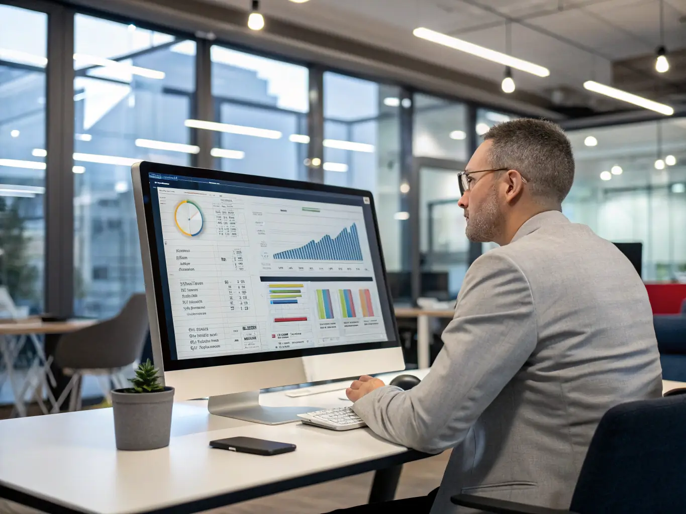 A picture of a fashion business owner receiving coaching on digital marketing strategies, with charts and graphs displayed on a laptop screen.